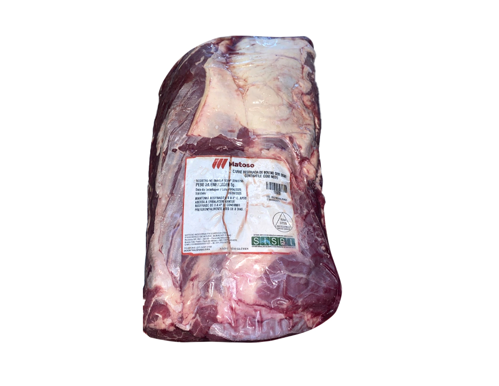 CONTRA FILÉ BOVINO RESFRIADO COM NOIX MATOSO 4 KG (CX 22 KG)